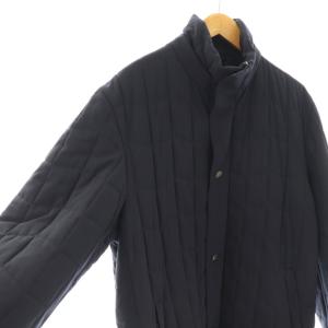 GIORGIO ARMANI キルティングジャケット ウール 48R ネイビー スタンドカラー