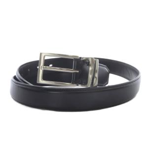 レザーベルト ロゴ 黒 ブラック /SR