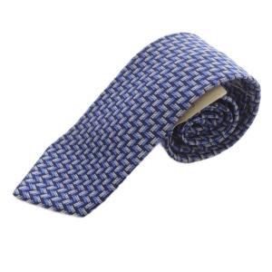 総柄 ネクタイ シルク 紺 ネイビー 青 ブルー /SR OH