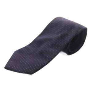 シルク ドット柄 ネクタイ 黒 ブラック 紫 パープル /SR OH
