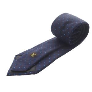 LOUIS VUITTON シルク ドット柄 ネクタイ 紺 ネイビー /SR OH