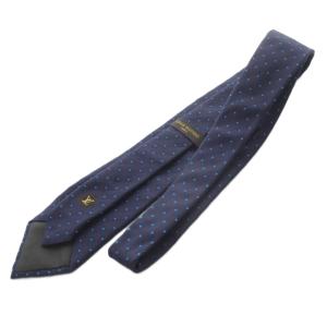 LOUIS VUITTON シルク ドット柄 ネクタイ 紺 ネイビー /SR OH