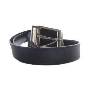 チェック レザー ベルト ブラック