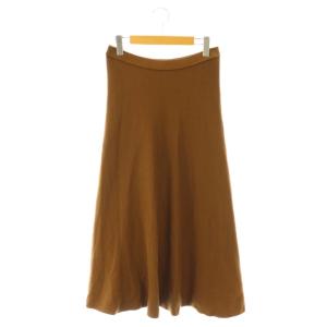25SS GIZA フレアスカート ロング 38 ブラウン /DF OS