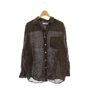 25SS No.66 フレンチリネンシャツ 長袖 ダークブラウン /ES OS