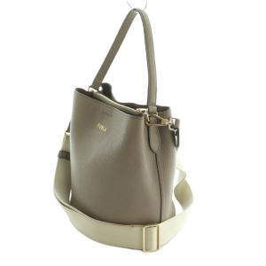 FURLA ダナエ 2WAY ハンドバッグ ショルダーバッグ バケットバッグ グレージュ /MI OS