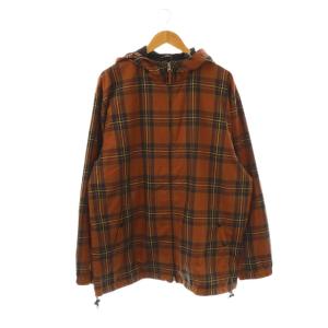 チェックジップアップパーカー XL ブラウン マルチカラー /DO OS