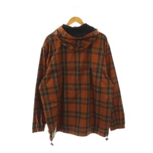 STUSSY チェックジップアップパーカー XL ブラウン マルチカラー /DO OS