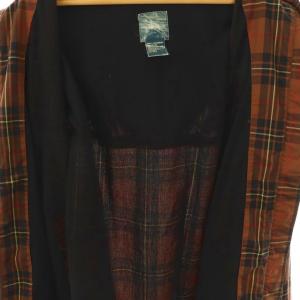 STUSSY チェックジップアップパーカー XL ブラウン マルチカラー /DO OS