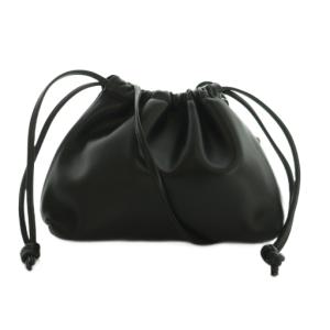 Deuxieme Classe取扱 25AW レザーポーチ ショルダーバッグ 巾着 羊革 F 黒 ブラック