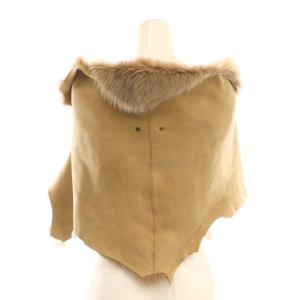 KARL DONOGHUE ムートン ケープ 羊革 ベージュ /HK OS