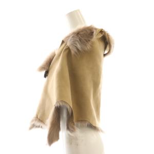 KARL DONOGHUE ムートン ケープ 羊革 ベージュ /HK OS