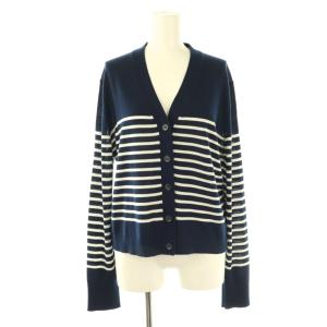 ボーダーウールニットカーディガン ニット ネイビー オフホワイト /DO OS