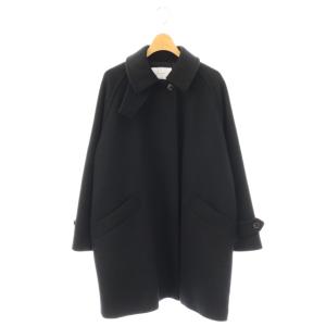 24AW ラムウールMIXシャルムバルカラーコート 36 ブラック