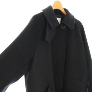 Framework 24AW ラムウールMIXシャルムバルカラーコート 36 ブラック