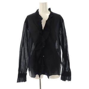 24SS インドコットンフリルシャツ F ブラック /DO OS