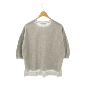 IENA 24AW LEVITA コットンショートスリーブプルオーバー ニット カットソー グレー /DO OS