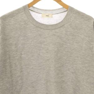 IENA 24AW LEVITA コットンショートスリーブプルオーバー ニット カットソー グレー /DO OS