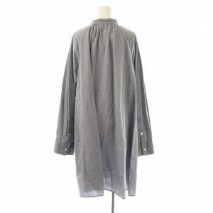 SLOBE IENA 24AW コットンAラインチュニックワンピース 長袖 グレー /DO OS