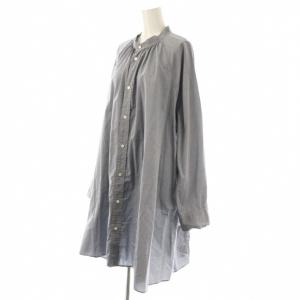 SLOBE IENA 24AW コットンAラインチュニックワンピース 長袖 グレー /DO OS