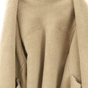 GALLARDAGALANTE ネイビー NAVY ムートンコート フェイク ジップアップ F ベージュ /HK OS