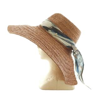 HELEN KAMINSKI ラフィアハット 帽子 つば広 リボン OS ウッドローズ /MI OS