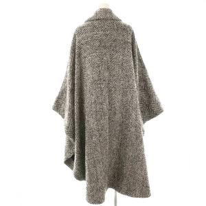 MILA OWEN MILAOWEN ビッグカラーケープコート ロング F ホワイト ブラック /HK OS