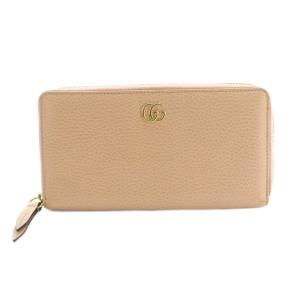 GGマーモント 長財布 ラウンドファスナー 小銭入れ レザー ピンク 456117 /MI OS