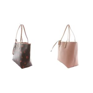 COACH トートバッグ ポーチ リバーシブル 花柄 レザー 茶 ブラウン ピンク F31995 /SS OS
