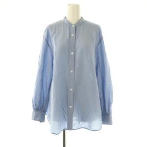 25SS コットンシルクギャザーシャツ 長袖 サックスブルー /DO OS