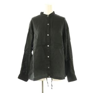 25SS フレンチリネンドロストシャツ 長袖 ブラック /DO OS