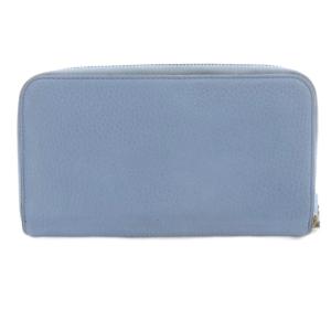 GUCCI インターロッキングG ラウンドファスナー長財布 レザー 水色 ブルー 449347 /SR OH
