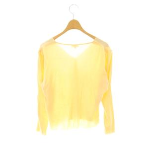 FOXEY BOUTIQUE 11185 シルクカーディガン ニット Vネック 42 イエローベージュ /ES OS