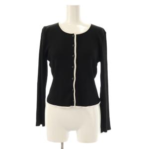パイピングカーディガン 40 ブラック ホワイト
