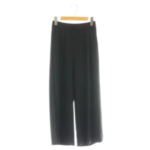 ウエストゴムウォッシャブルタックワイドスラックス イージー 34 黒 ブラック /AT OS