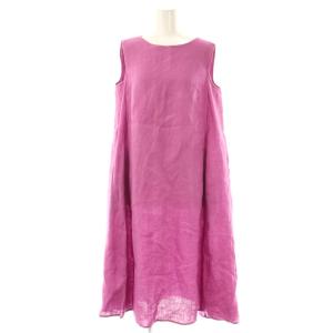 リネンタックノースリーブワンピース ロング ピンク /ES OS