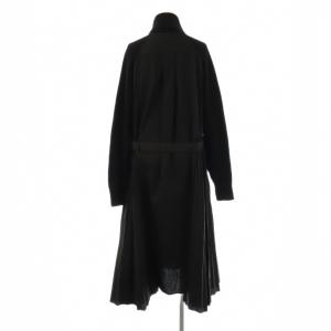 sacai タートルネックニットドッキング ワンピース プリーツ 2 ブラック SCW-044