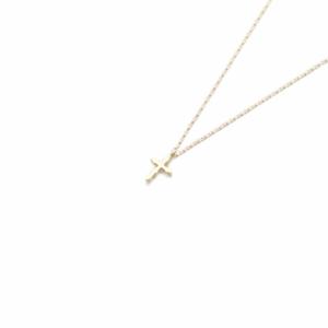 agete クロス ネックレス K18YG 0.0.3ct