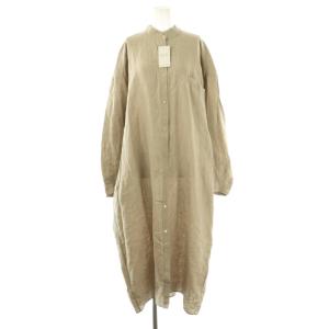 25SS ソフトリネンシャツワンピース F グレージュ