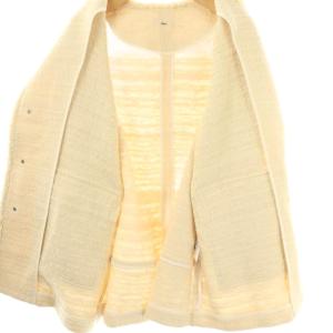 IENA GIOLICA ツィードジャケット ノーカラー ホワイト /HK OS