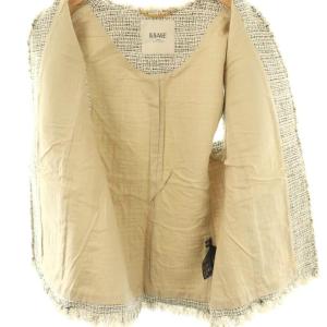 JOURNAL STANDARD L'ESSAGE ツイードベスト 前開き ホワイト ブラック /HK OS