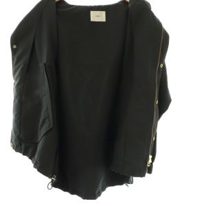 IENA Pタフタフーデッドブルゾン ジャケット ジップアップ 38 ブラック /HK OS