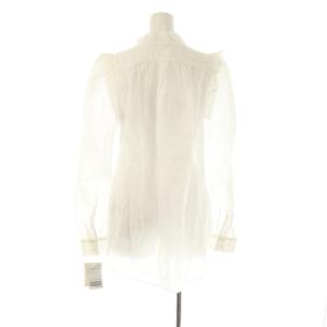 IENA コットンシュリンクフリルブラウス 長袖 F 白 ホワイト /AT OS