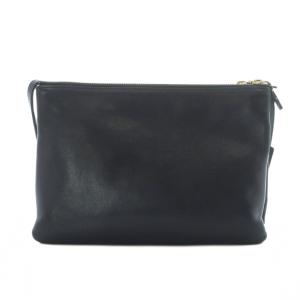 CELINE トリオ ラージ ショルダーバッグ ポシェット レザー 本革 黒 ブラック 171453 SH /RI OS