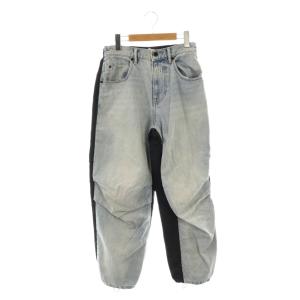 ハイブリット切替デニムパンツ ジーンズ 24 青 ブルー 黒 ブラック /AT OS SH