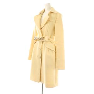 BURBERRY BLUE LABEL ウール ロングコート 裏地チェック 40 アイボリー