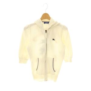 バックロゴ刺繍 半袖 ニットパーカー ジップアップ 38 ホワイト /HK OS