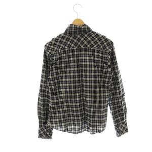 BURBERRY BLUE LABEL チェック フリル シャツ 長袖 38 ブラック /HK OS