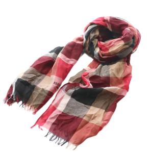 ストール マフラー チェック 赤 レッド黒 ブラック /SS OS