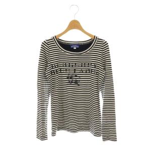 Tシャツ ボーダー ロゴ 長袖 カットソー /AB OS